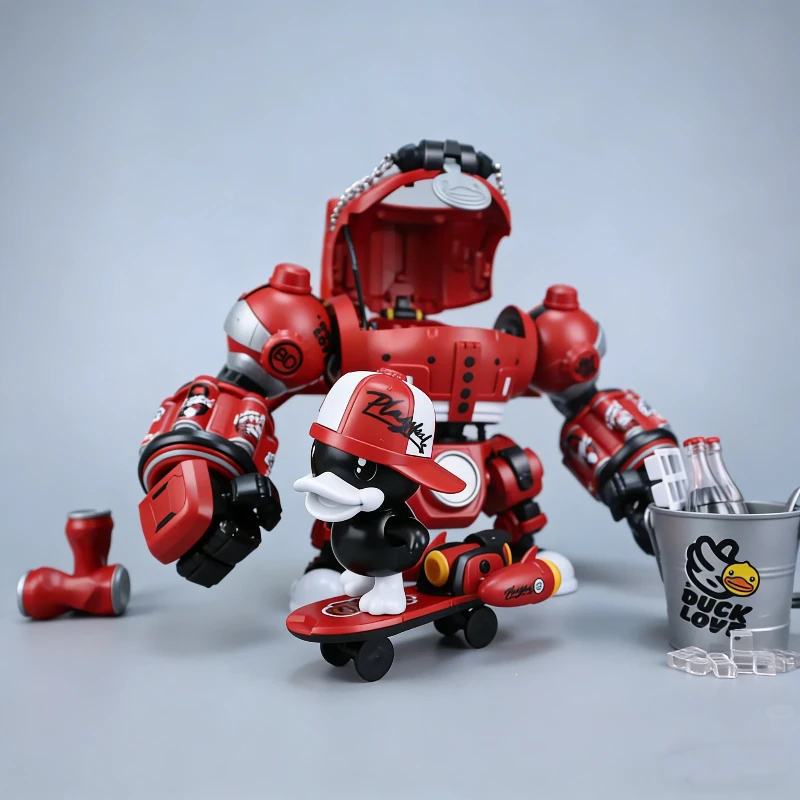 B.Duck Hiphop Duck 21 cm Mecha Model Kit Coke Thema Anime Action Figure Met Water Decals Eenvoudige Montage Speelgoed Desktop Ornament Gift