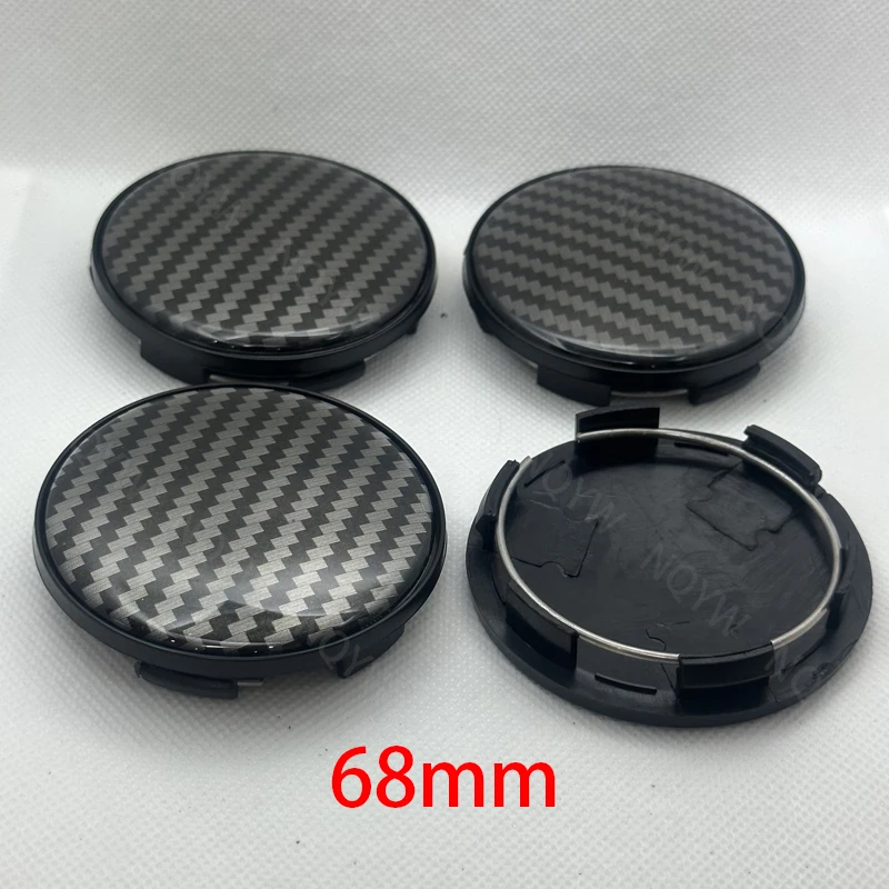 4Pcs/Set 68mm 3D Carbon Fiber Universal Car Wheel Center Hub Caps Cover Kit Auto Accessories ABS Car Styling Parts Accessories