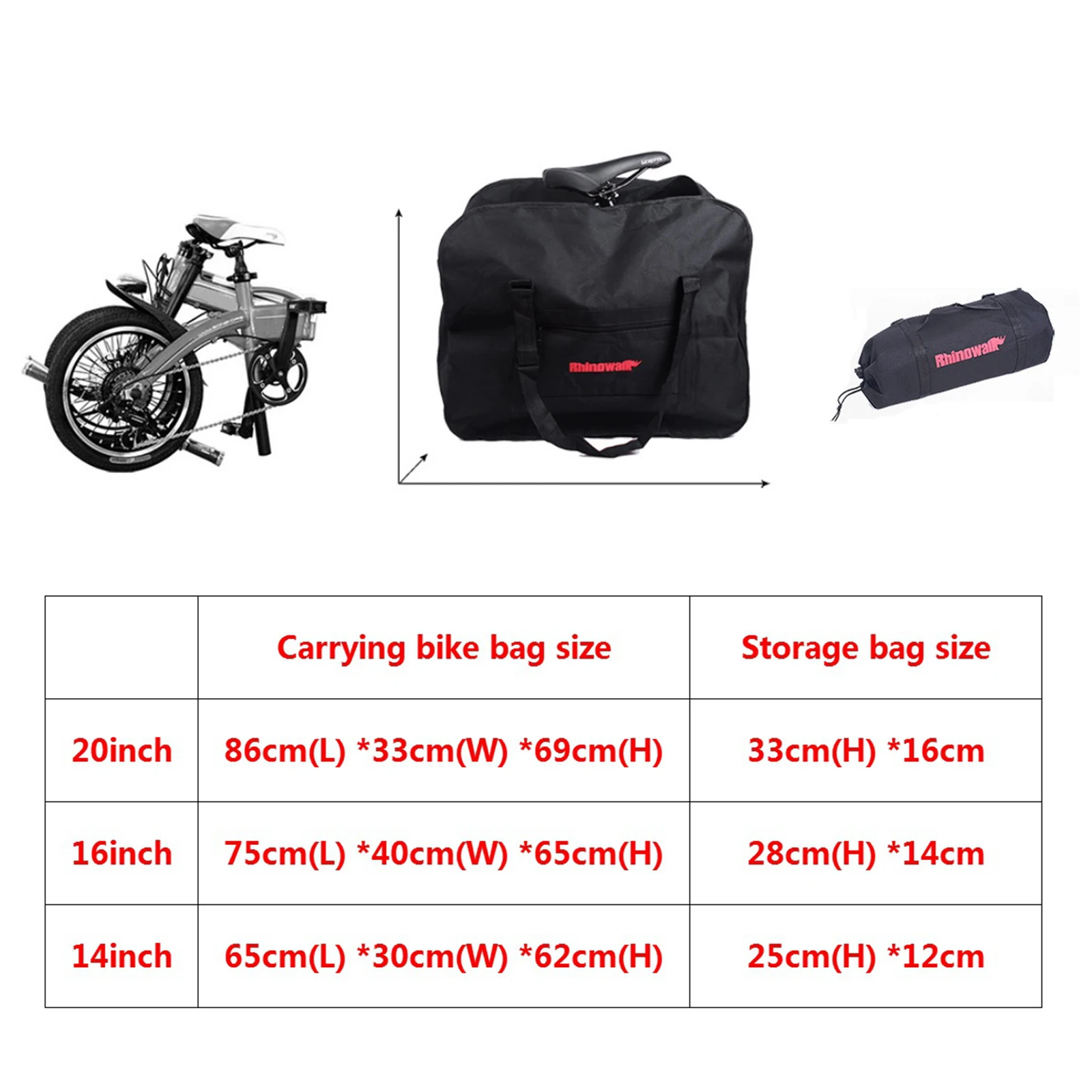 14-20 Folding Bike Carry Bag Bicycle Transport Case Storage Shoulder Pack Cycle Carry Handbag Shoulder Pack Accessories