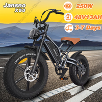 JANSNO X50 Electric Bike 750W Motor 48V14AH Battery Off-Road Electric Bicycle Motorcycle All Terrain 20*4.0 Inch Fat Tire E-Bike