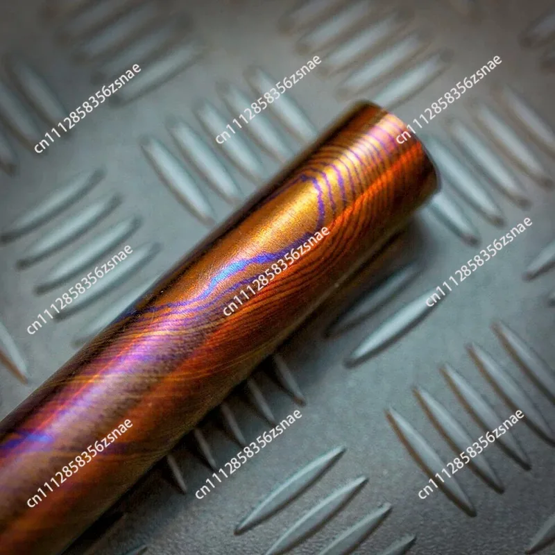 Titanium alloy Damascus, titanium horse bar material, handmade EDC material DIY EDC toy holiday gift