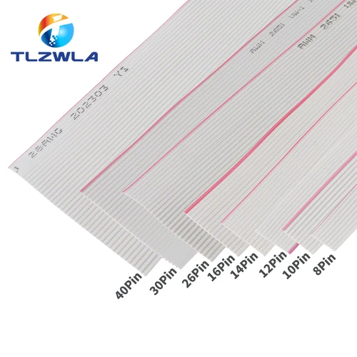 Imagen 2 del producto 10 metros 1,27mm espaciado 8P 10P 12P 14P 16P 20P 26P 30P 40P cable plano gris FC-8 10 16 28AWG el cable, para conector IDC FC 2,54 MM