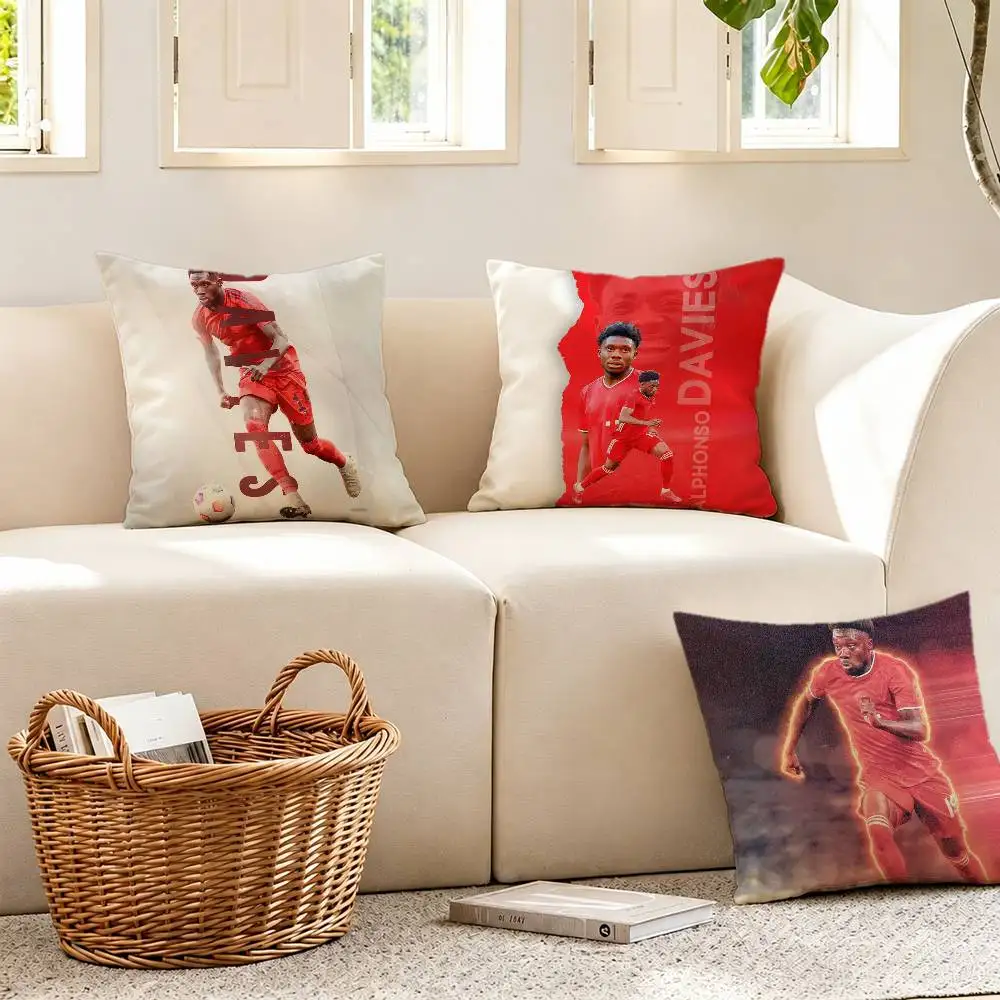 Canada A-Alphonso D-Davies Pillow Case Cushion Cover Throw Pillow Case For Car Sofa