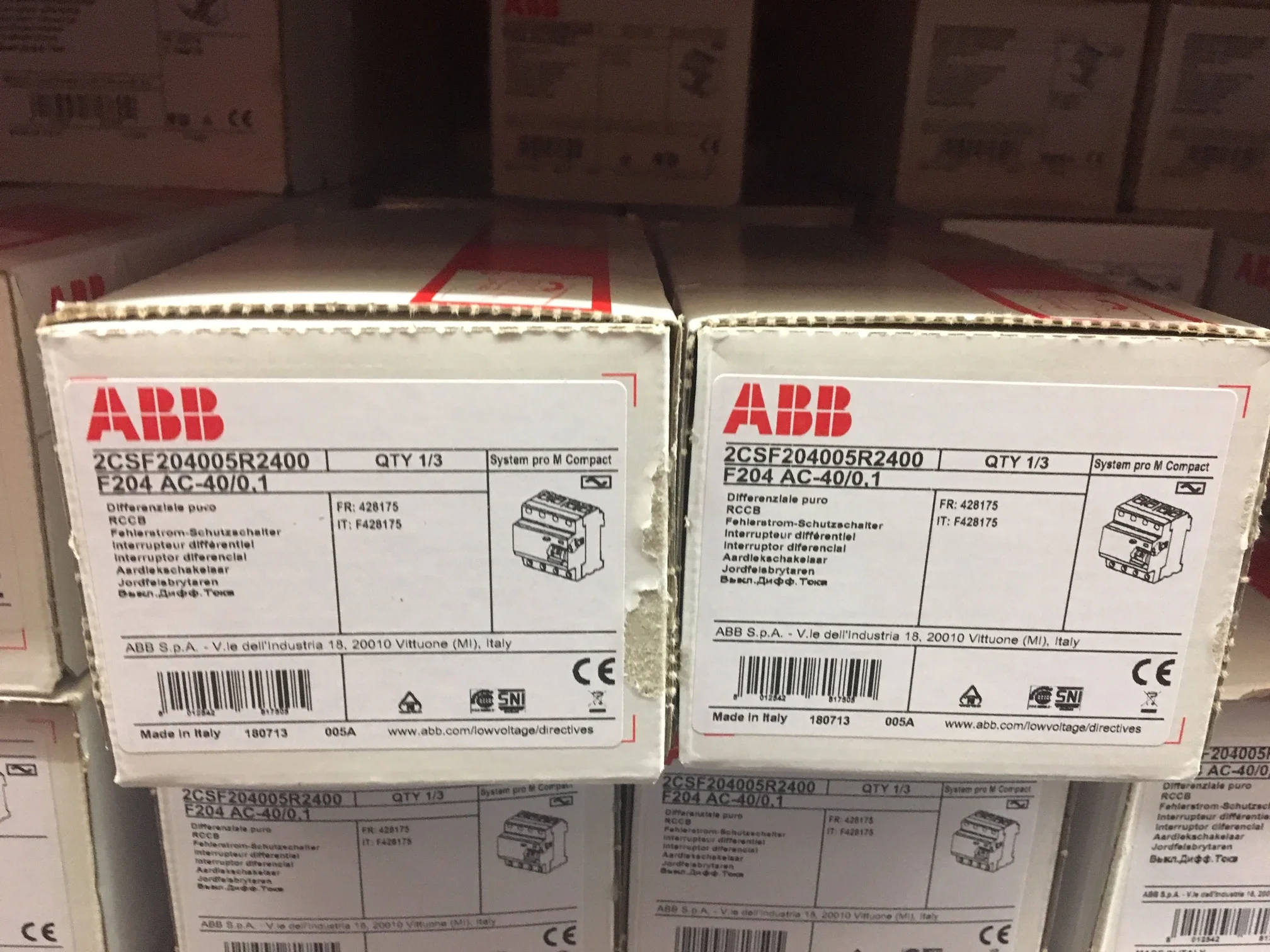 New Original Genuine ABB Electromagnetic Residual Current Protector F204AC-40/0.1 Imported From Italy