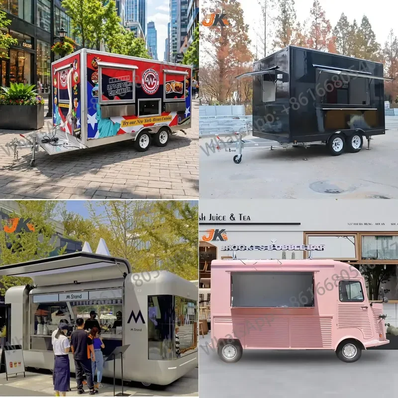 Concession Food Trailer Mobile Bar Food Truck Fully Equipped Stainless Steel Kitchen Snack Food Hot Dog Ice Cream Coffee Cart
