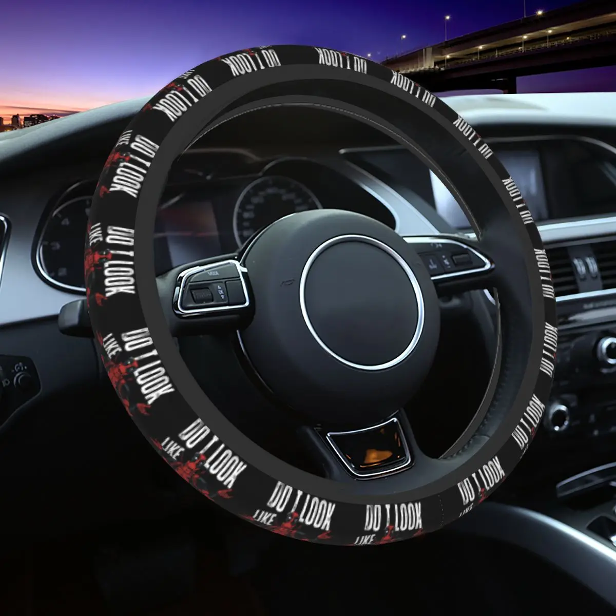 

38cm Deadpool Manga Steering Wheel Cover Auto Car Steering Wheel Protector Fit for SUV Car Accessories Universal 15 inch