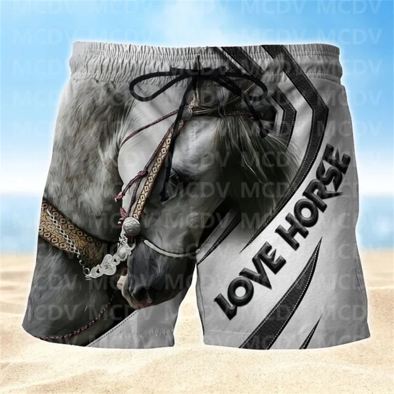 Horse Mens Boardshorts, Horse Shorts, Gifts For Men Horse Swim Shorts