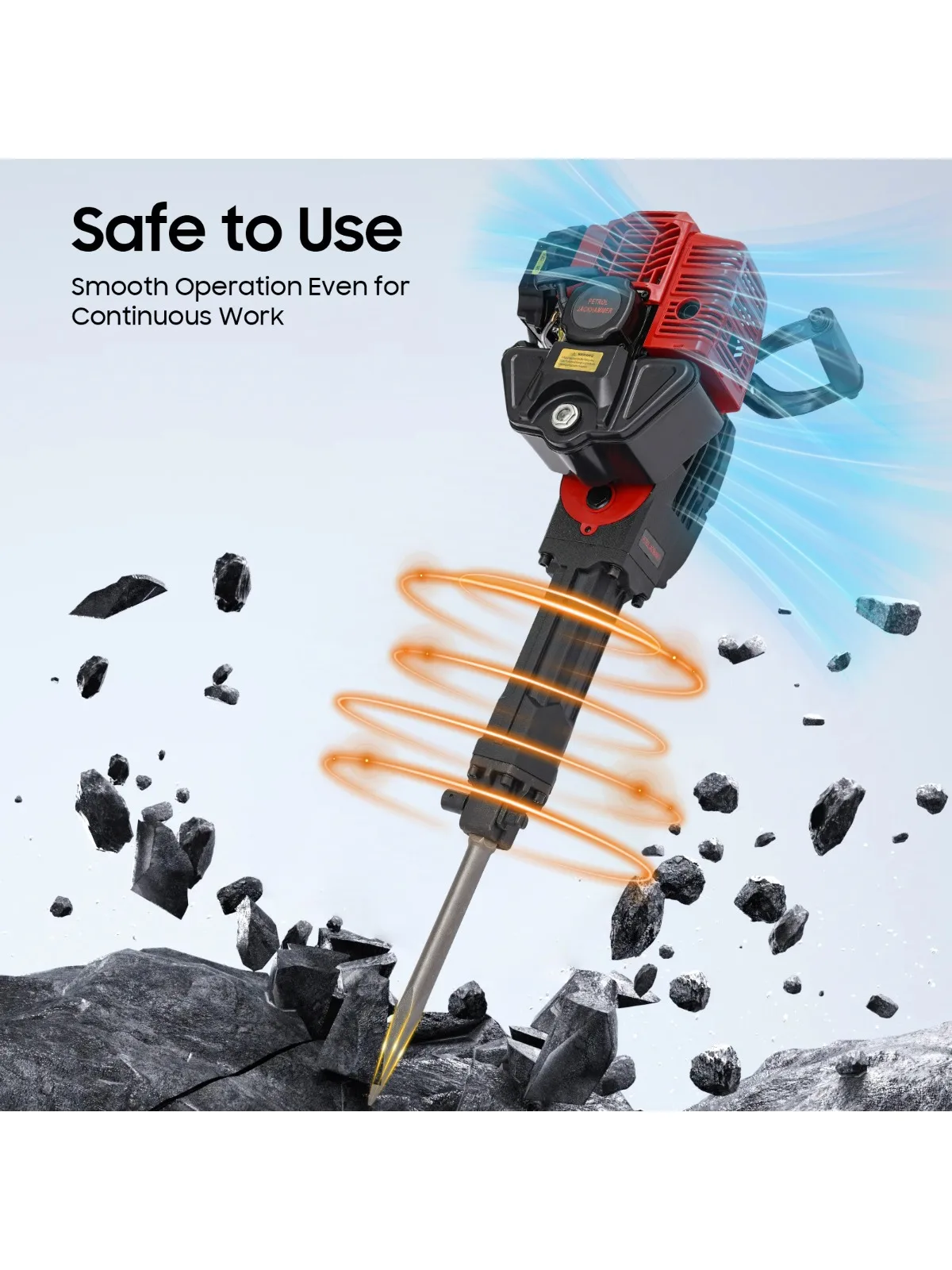 

2 Stroke 52cc Portable Excavator Digger Gas Tree Planting Shovel Handheld Trencher Digger Machine for Digging Planting 3 Heads