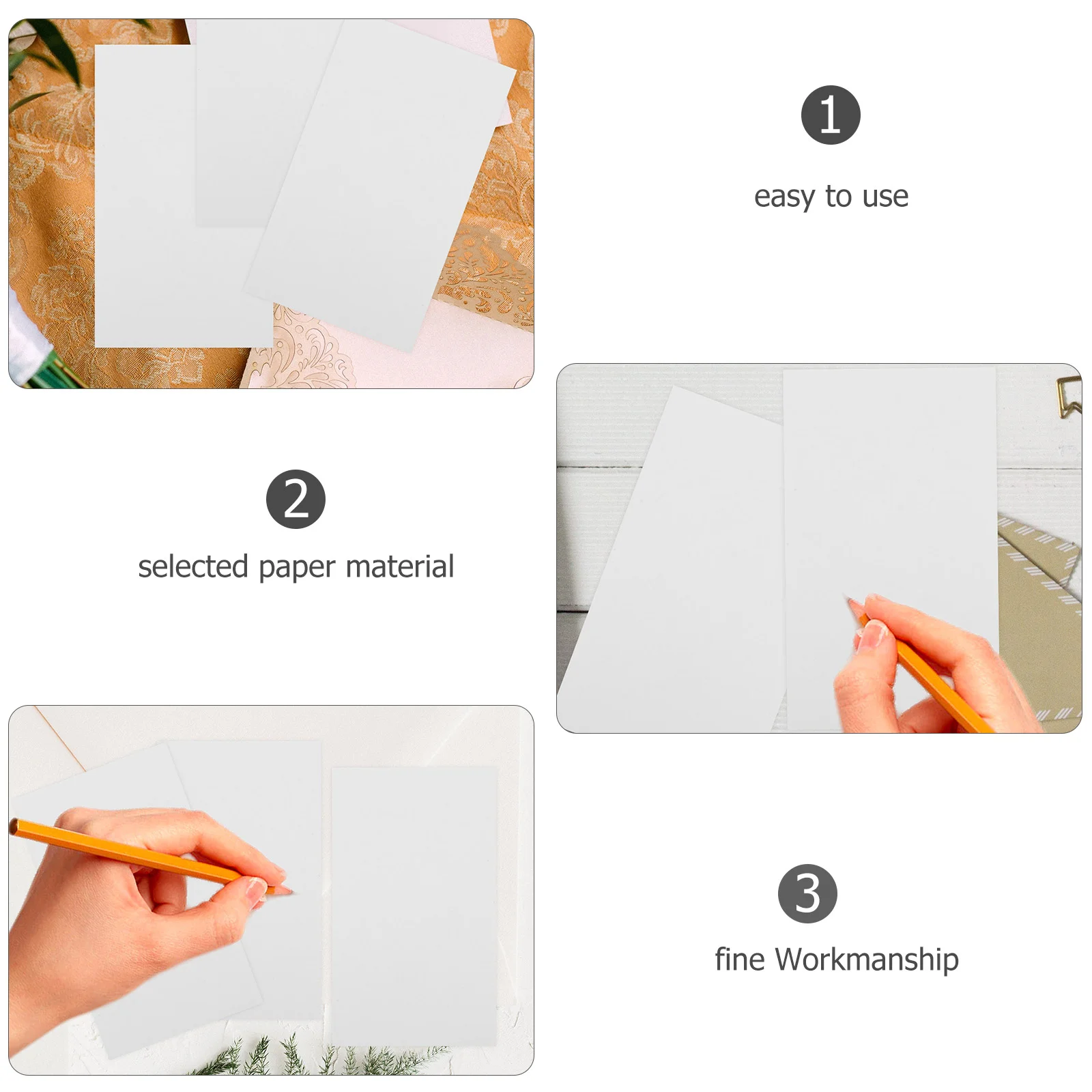 Scratch Pads for Writing Blank Card Cards Learning Flashcards Doodle White Paper Office Note