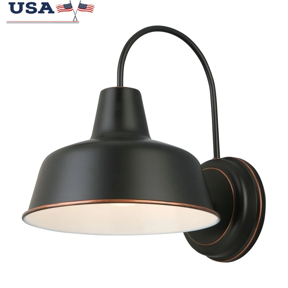 

Mason Indoor Outdoor Wall Light Metal Shade Dimmable Porch Patio Garage Fixture Weather Resistant Energy Efficient Lighting