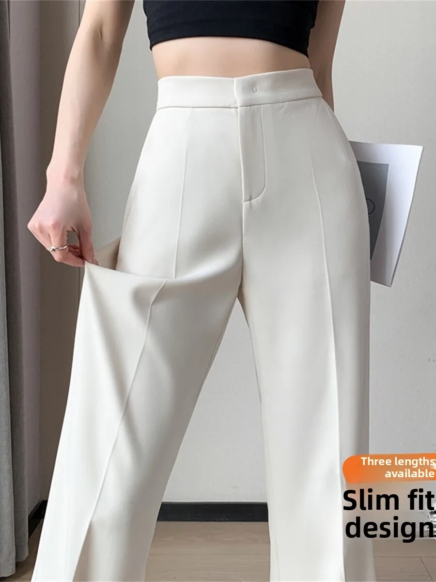 

Ele High Waist Wide Leg Straight Cut Suit Pants for plus Size Women Commute Casual Long Floor Length Trousers