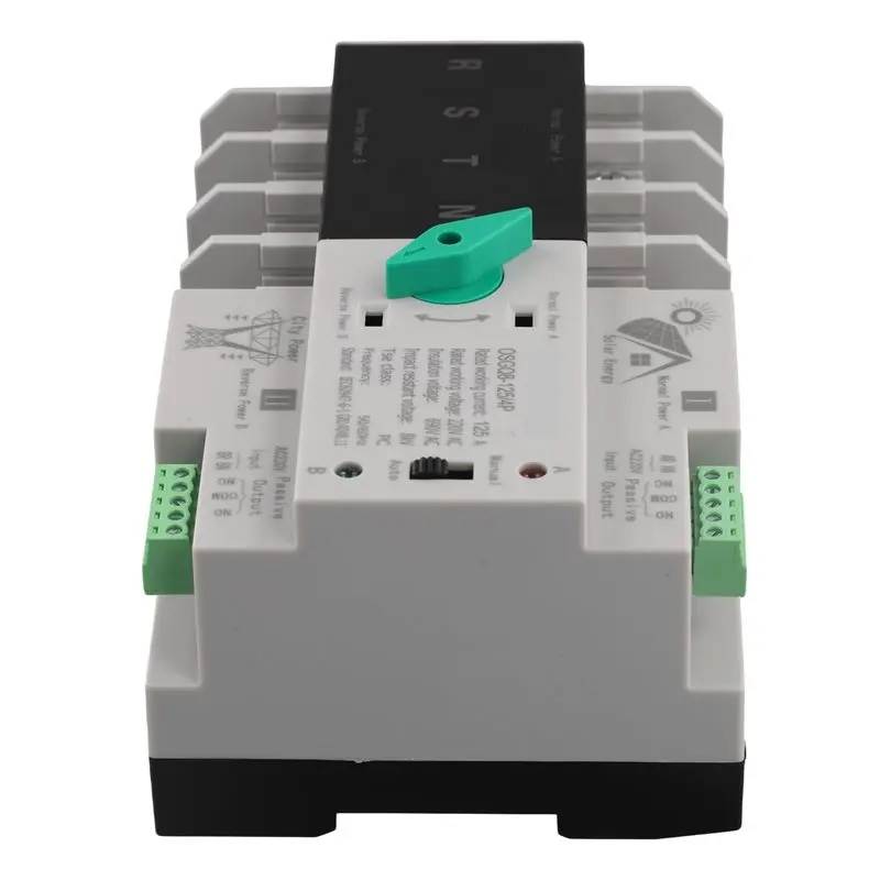 B62B-Dual Power ATS PV Inverter 4P Din Rail Automatic Transfer Selector Switches 125A Uninterrupted Photovoltaic Solar