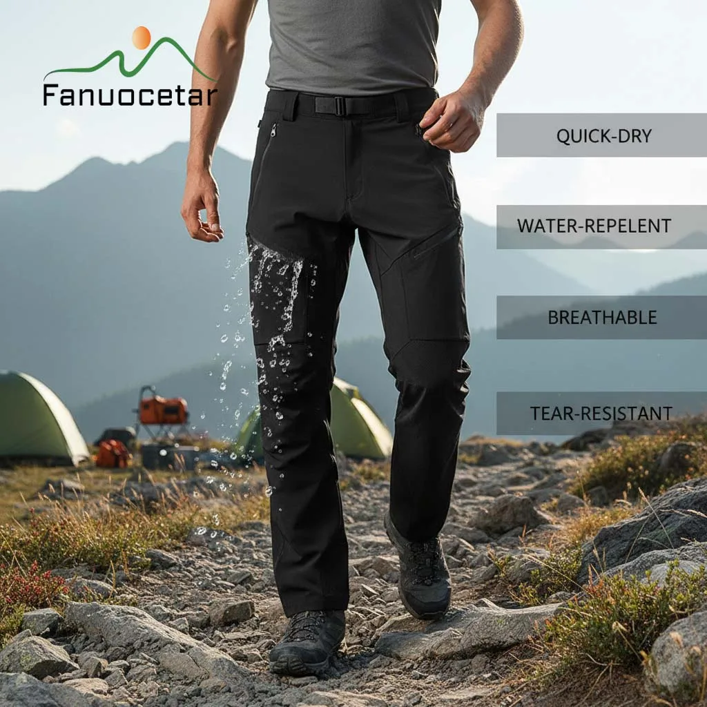 

Fanuocetar Mens Womens Quick Dry Hiking Pants Summer Outdoor Breathable Water-repelent Mountain Climbing Camping Cargo Trousers
