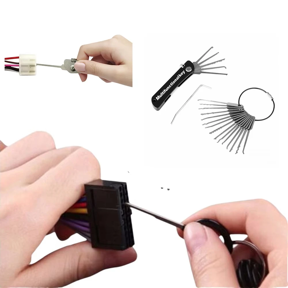 23 قطعة هوك يختار مجموعة أدوات إزالة الصواميل أداة Depinning موصل كهربائي دبوس أداة إزالة الصواميل عدة لمجموعة أدوات السيارات السيارات #5