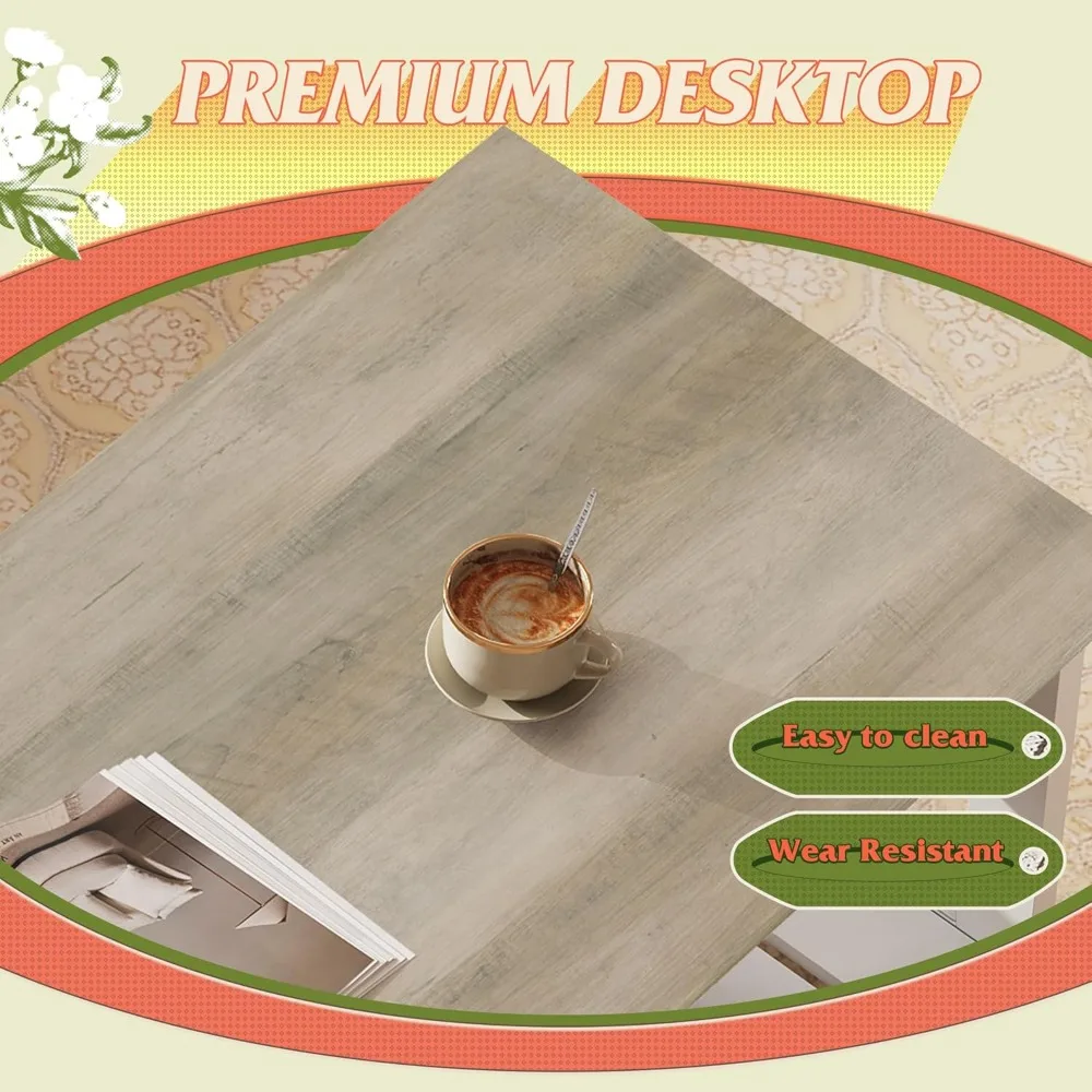 طاولة القهوة، 40.1 طاولة قهوة المزرعة مع رف تخزين شرائحي وإطار على شكل X، طاولة مركزية خشبية من طبقتين للمعيشة #6