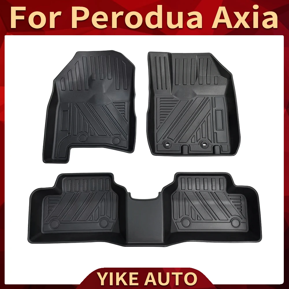 For Perodua Axia 2023-2024 RHD Auto Car Floor Mats All-Weather TPE Foot Mats Odorless Pad Waterproof Tray Mat Interior