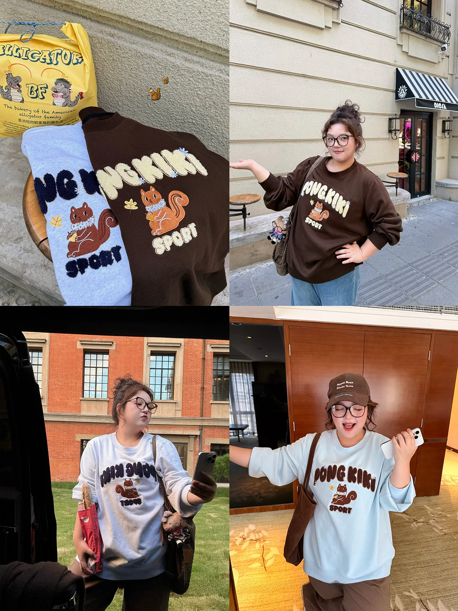 

Adorable Mouse Design Overhead Sweatirt Long Sve round Ne Loose Fit Autumn New Sle PONGKIKI Women's Streetwear