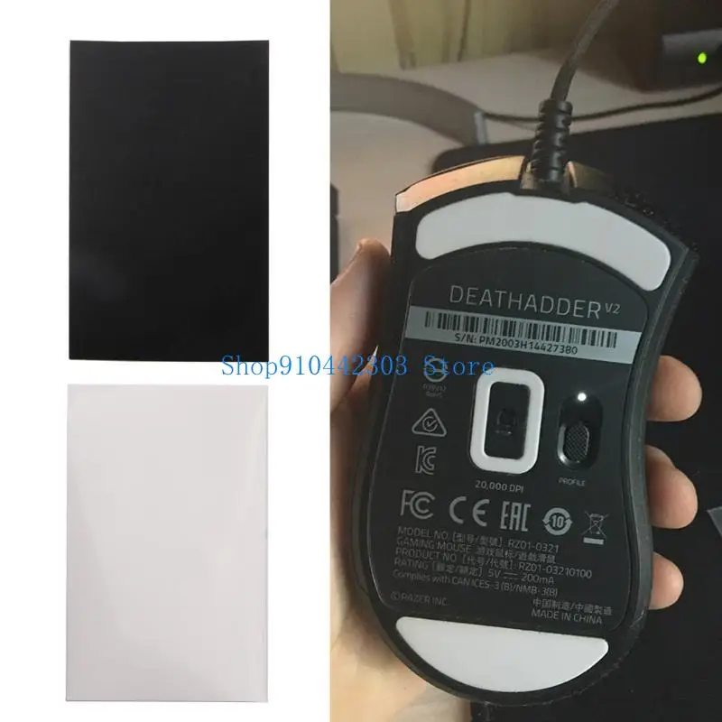 652F DIY Mouse Glides Mouse Feet Stickers Skates Pad Black / White 100x60mm