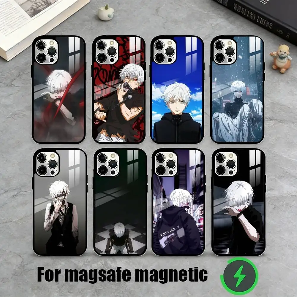 

K-Ken Kaneki Dark Style Phone Case For iPhone17,16,15,14,13,12,11 Plus,Pro Magnetic with Magsafe Wireless Charging