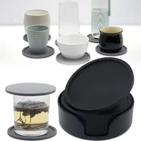 6Pcs 10cm Silicone Coasters Round Heat Resistant Rubber Tea Cup Mat Drink Coffee Mug Glass Beverage Holder Pad Decor Table Mat