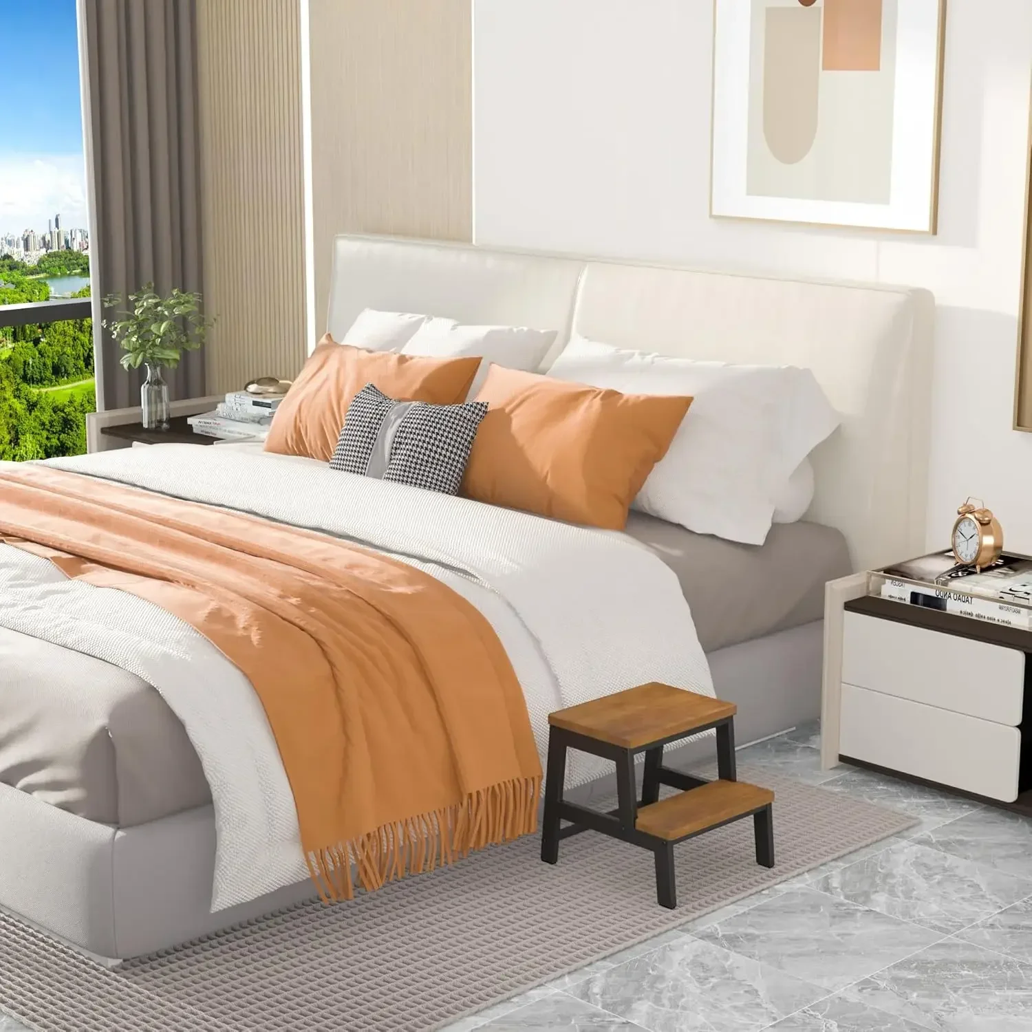 

Деревянная двухступенчатая подставка-ступенька XMSJ.2 для взрослых, нескользящая, прочная, для высоких кроватей, простая сборка, портативная, двухступенчатая.