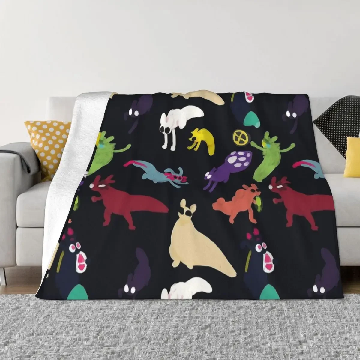Rain World Slugcats Pattern Game Blanket Flannel Autumn/Winter Portable Soft Throw Blankets for Home Bedroom Bedspreads
