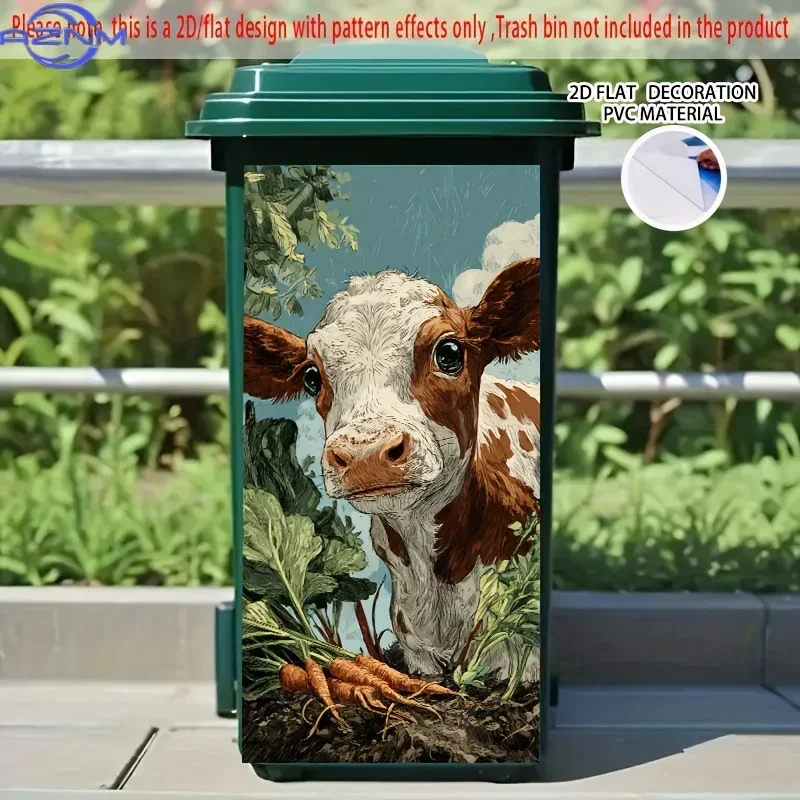 Home Bin Renovation Sticker 2D Art Pattern Print Decal for Waste Container