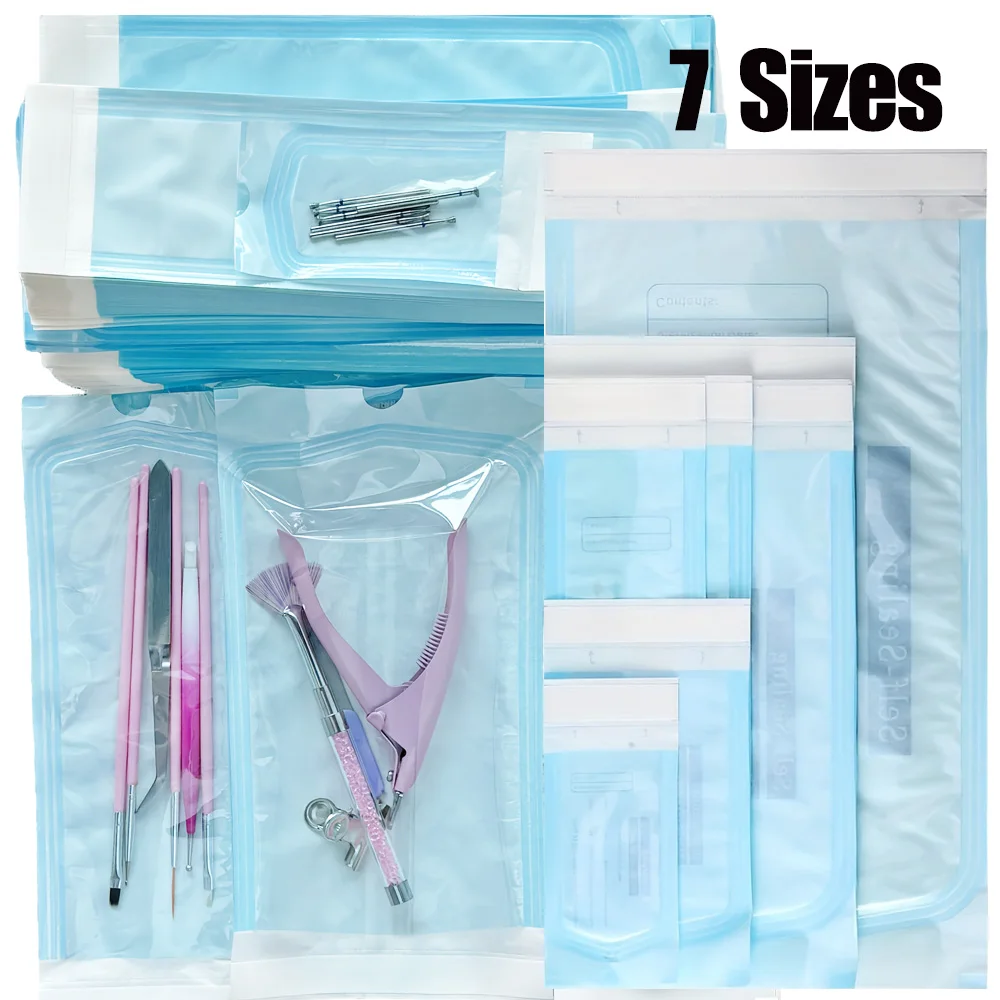 

200/100 шт. самозапечатывающиеся пакеты для стерилизации, одноразовые самоклеящиеся пакеты для хранения стерилизации для татуировки, чистые пакеты для ногтей