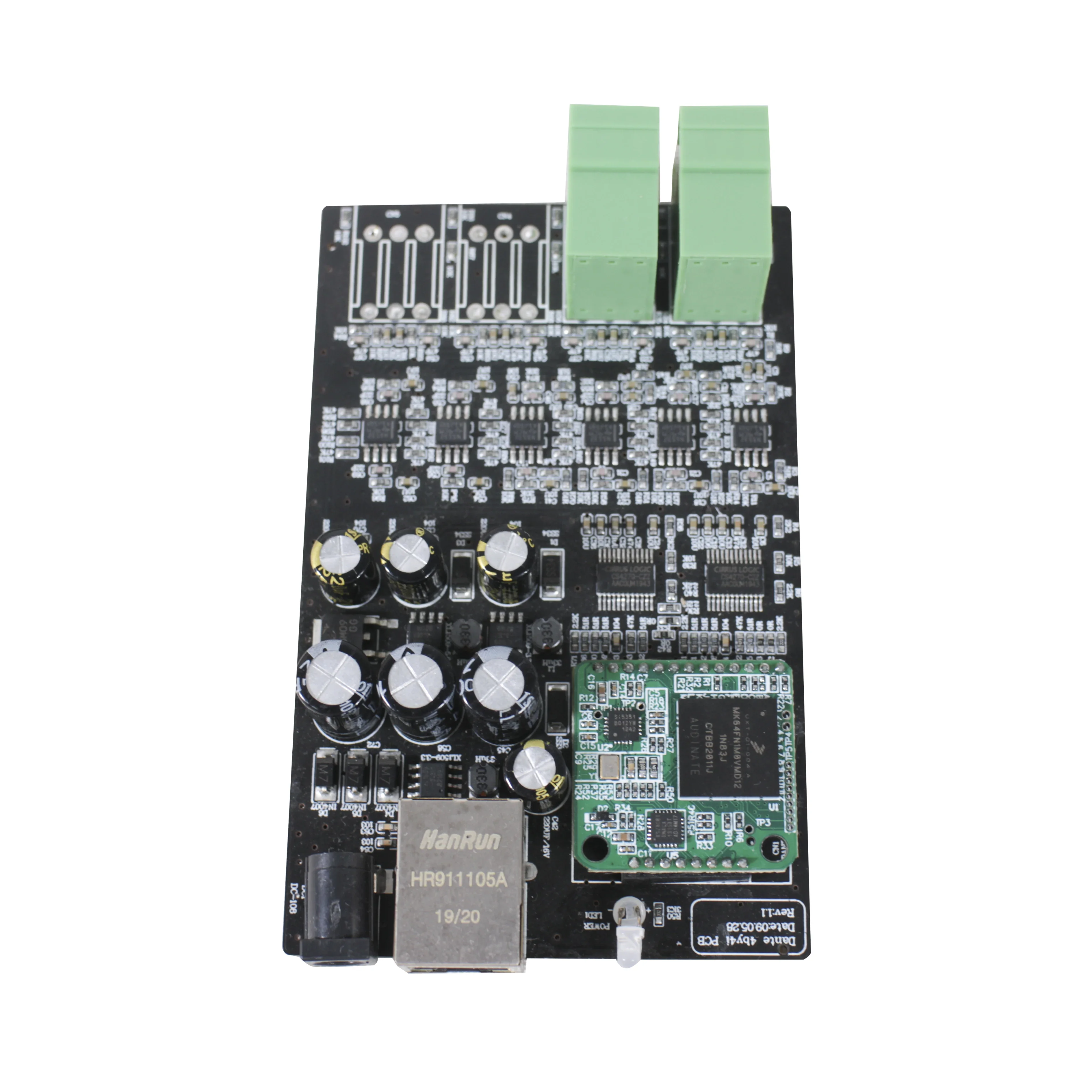 2025 Dante Network 2 in 2 Out PCB Board 2 Balanced/Unbalanced Input and Output with 12V DC Power
