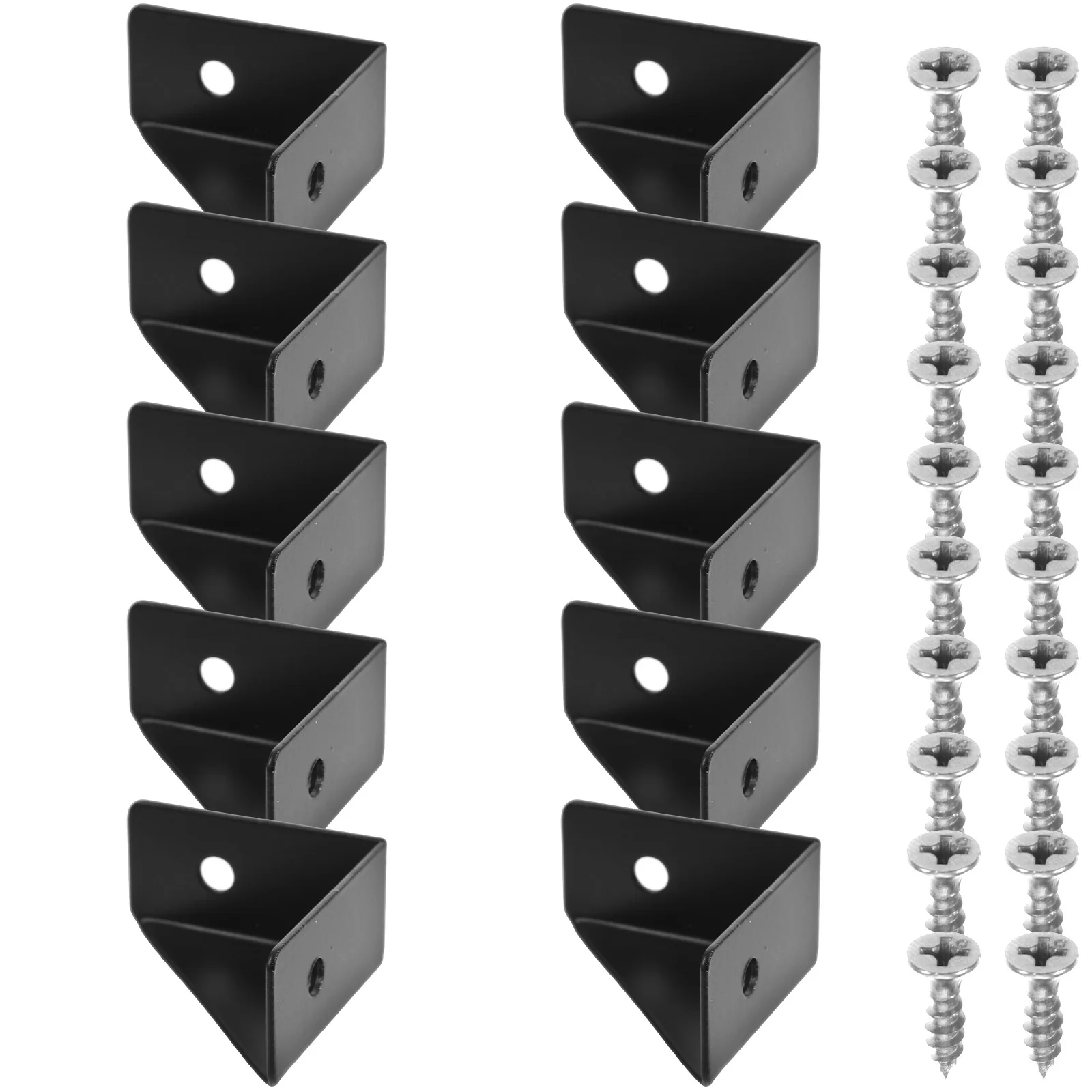 

10pcs Thickened Triple Iron Brackets Corner Braces For Furniture Shelf Support Cabinet Fastener Angle Brackets Wall Mounting