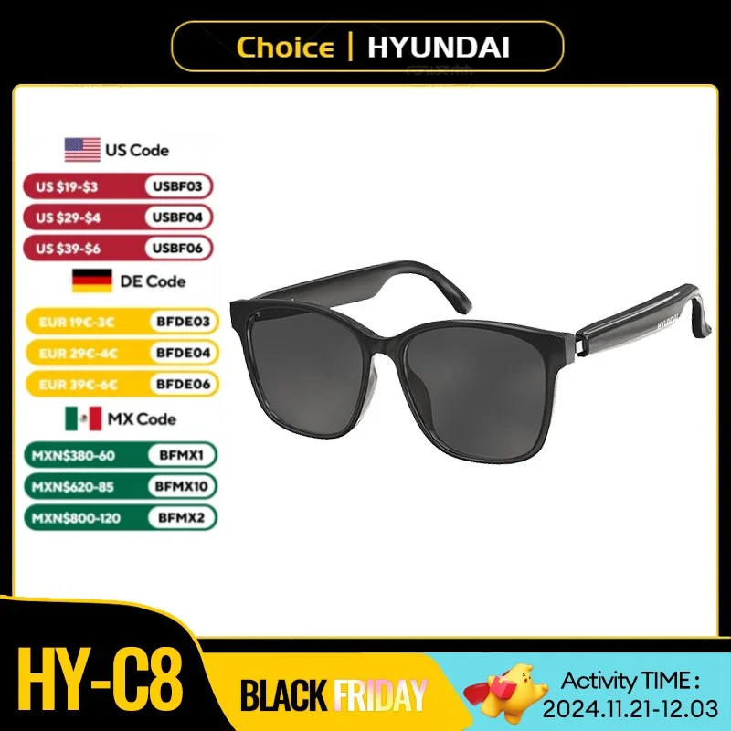 Choice HYUNDAI HY-C8 Bluetooth 5.4 Glasses Earphones with HD Mic Driving Sunglasses Multi-function keys Related Models Lenovo C8