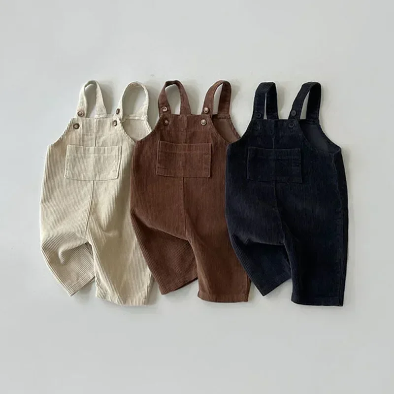 Buy 2pcs Wholesale 3560C Newborn Clothes Boy\'s Corduroy Jumpsuit Autumn Winter Baby One Piece Clothes Casual Bib Pants