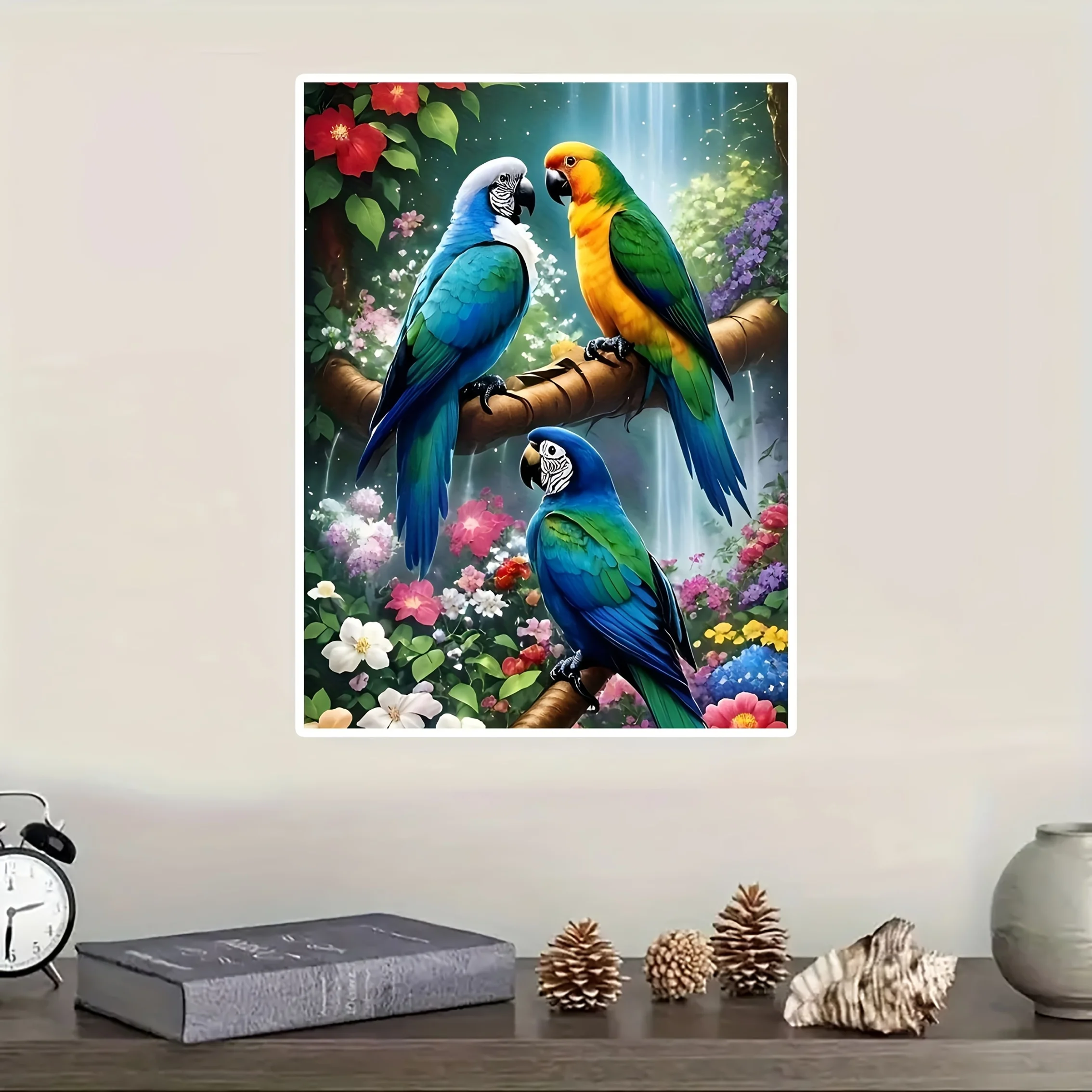 1000 ชิ้น ปริศนาภาพนกแก้ว - ของตกแต่งสไตล์ศิลปะ, เกมฝึกสมองระดับความยากสูงแบบไร้กรอบ, 50×70 ซม. / 19.7×27.5 นิ้ว |   สมบูรณ์แบบ