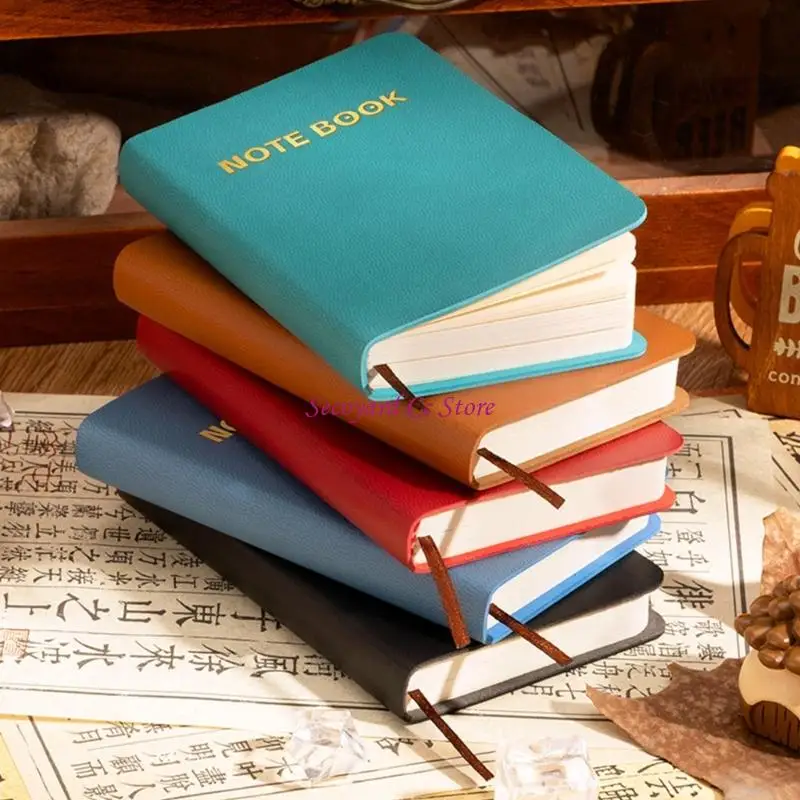 N3UC Pocket Size Softcover PU Notebook 196 Pages Wide Lined  for Daily Note Taking