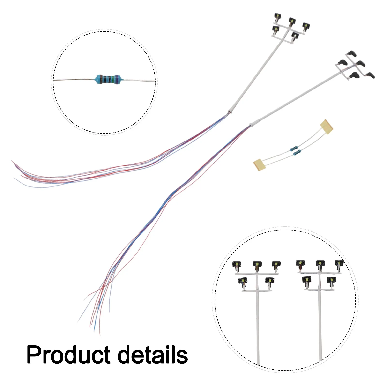 For Model Railway Field Street Light Lamp Model Home Decoration 10 Cm 1:150 2 Pack 3V Bright White High Quality