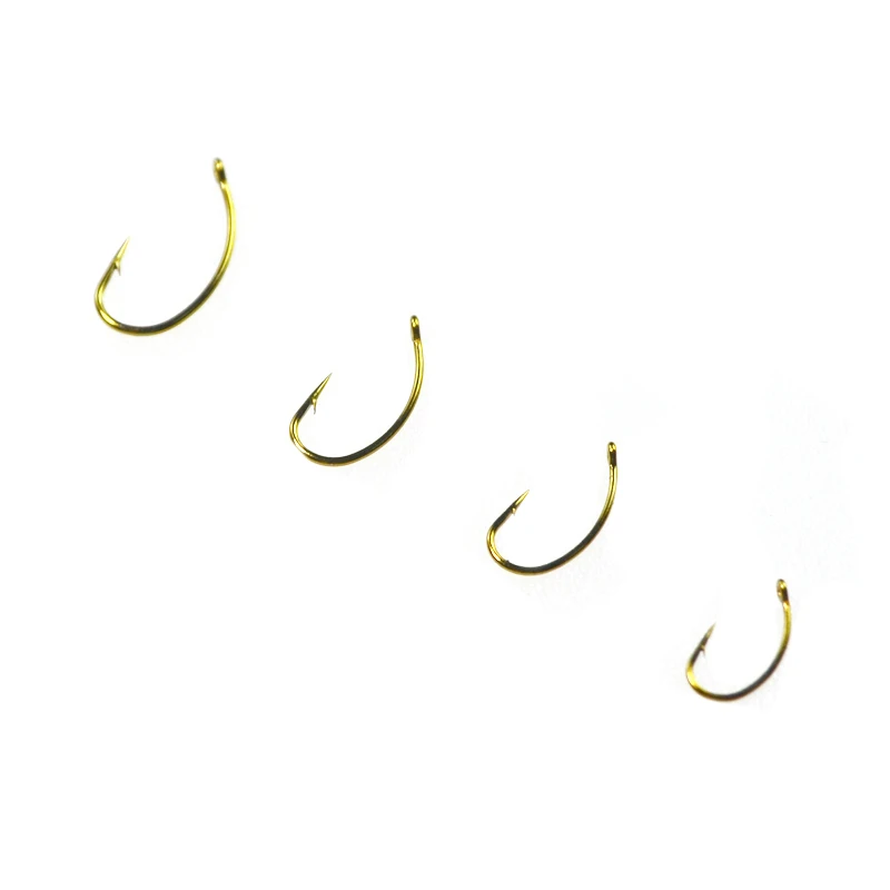 50pcs Shrimp&Caddis Pupa Bared Fly Tying Hooks Wide Gape Eye-down 8# 10# 12# 14# 16# 18# 20# 22#Scud Pupae Fly Fishing Hook