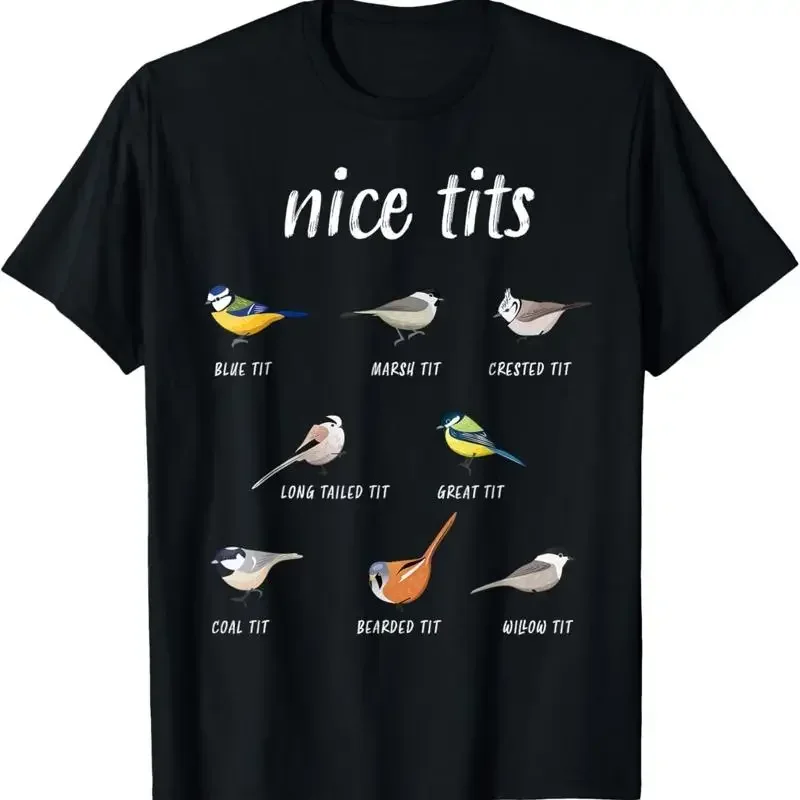 Nice tits funny bird watching gift Birder Men Dad T Shirt