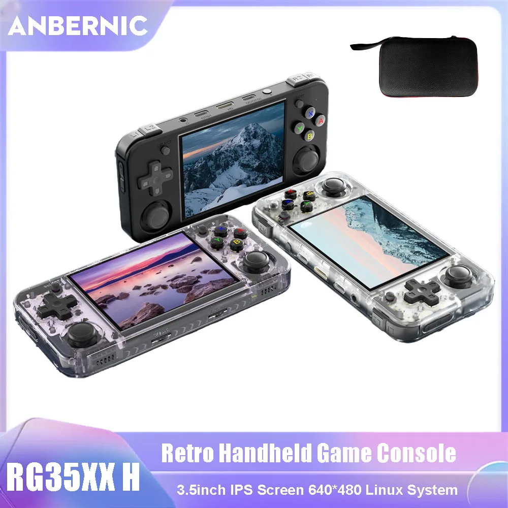 ANBERNIC RG35XX H Portable Game Console Linux 3.5 Inch IPS 640*480 Screen Retro Game Player 3300mAh Battery PSP Gift