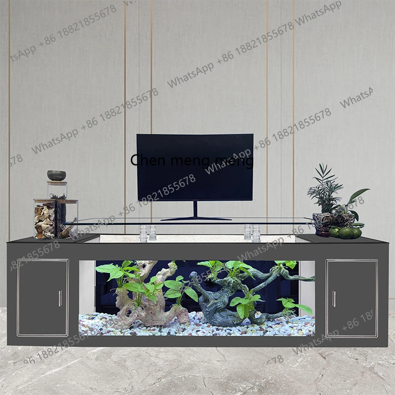 

TV cabinet, living room, household floor-to-ceiling large, medium and small ecological glass water-free golden dragon fish tank
