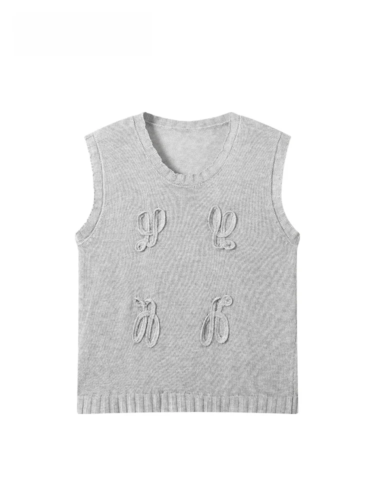 

CaraCLUB plus Size Sleeveless Vest Women's Summer New Fashion Inner Wear Young round Neck Top Loose Style Polyester Fiber