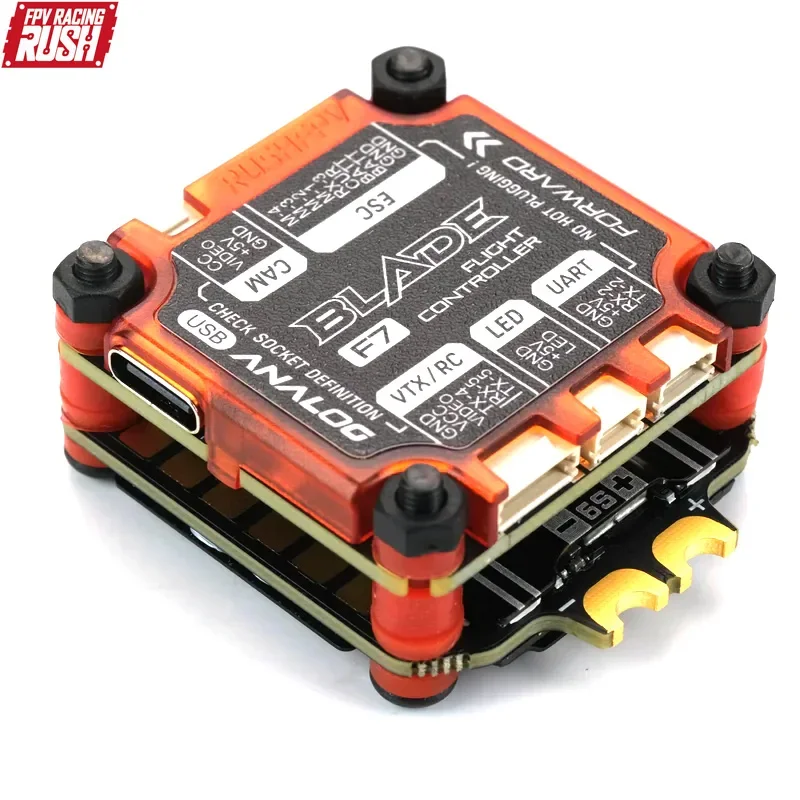 

RUSHFPV RUSH BLADE V2 Stack F722 Analog Digital Flight Controller Extreme 60A 128K BLHELI32 4in1 ESC for FPV Drone