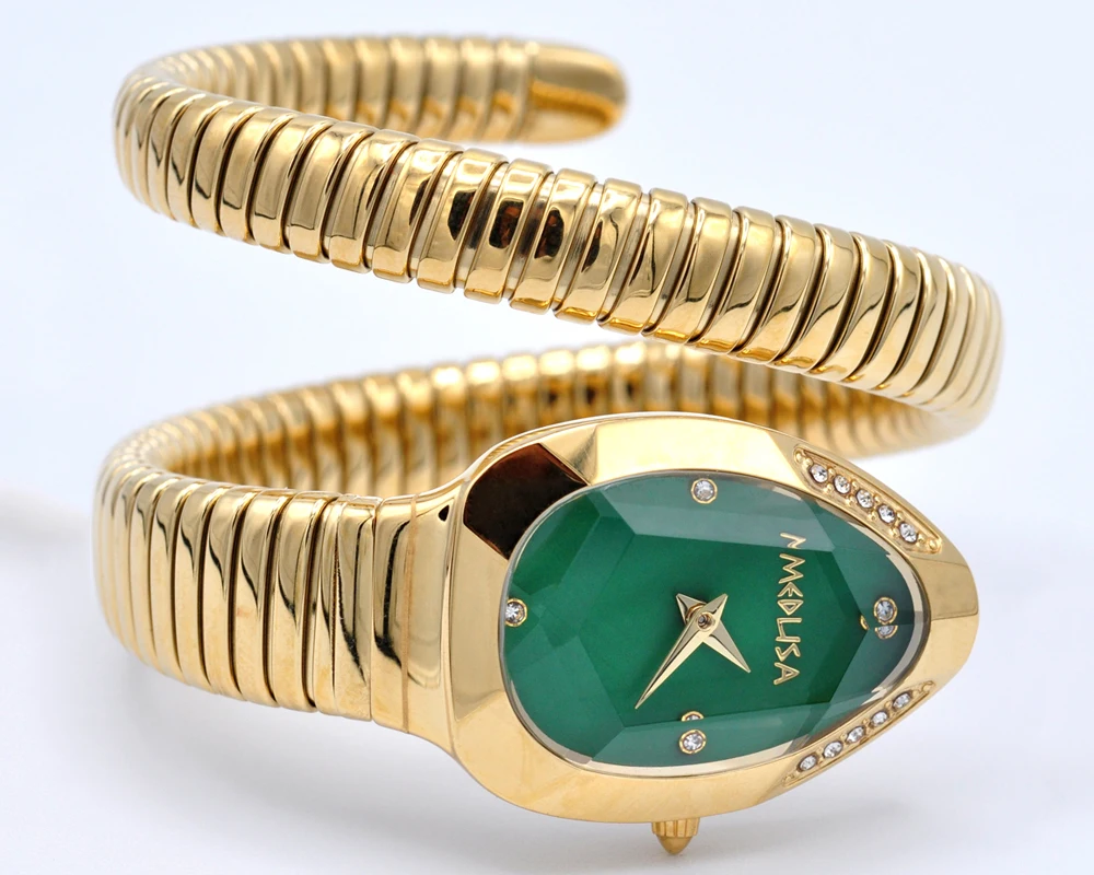 2026 High Quality Gold Diamond Set Snake Shaped Dress Watch Bangle Style Fashionable Unique Brand Same Style Women's Wristwatch Sd29dd1c91ffd46988e97ec6a89d2e0a0J