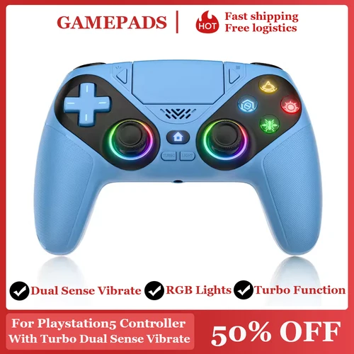 Controlador inalámbrico para Ps5/Ps5 Pro/Ps5 Slim/Pc con Joystick Hall, mando de doble vibración, programación Turbo de doble sentido