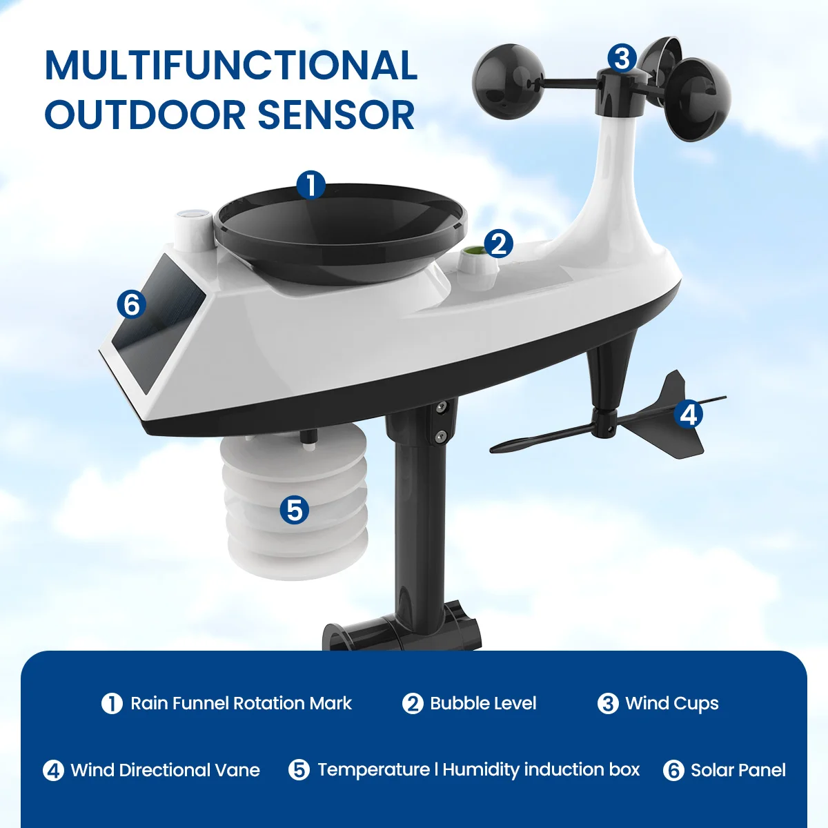 Professional Weather Station Temperature Humidity Wind Speed Rainfall Detection with Wireless Outdoor Sensor Weather Forecast