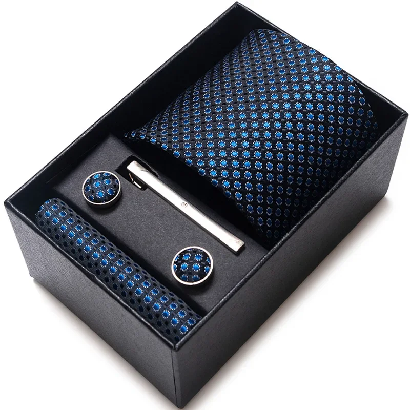 In stock men's tie gift box set, formal business wedding tie, new style