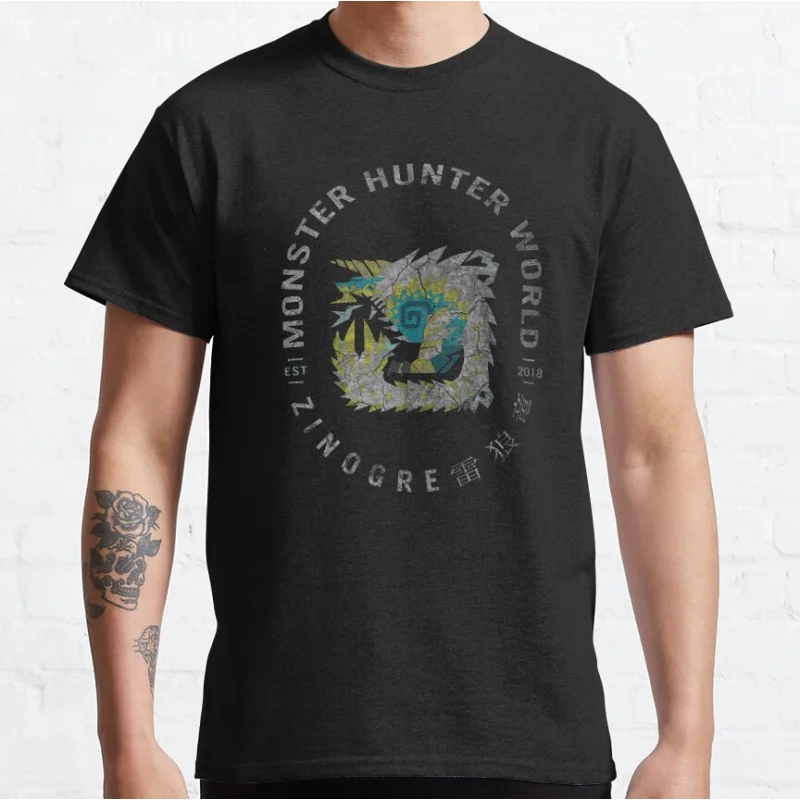 

Vintage video game Monster Hunter cartoon Graphic T Shirts large size Adult tops S-6XL