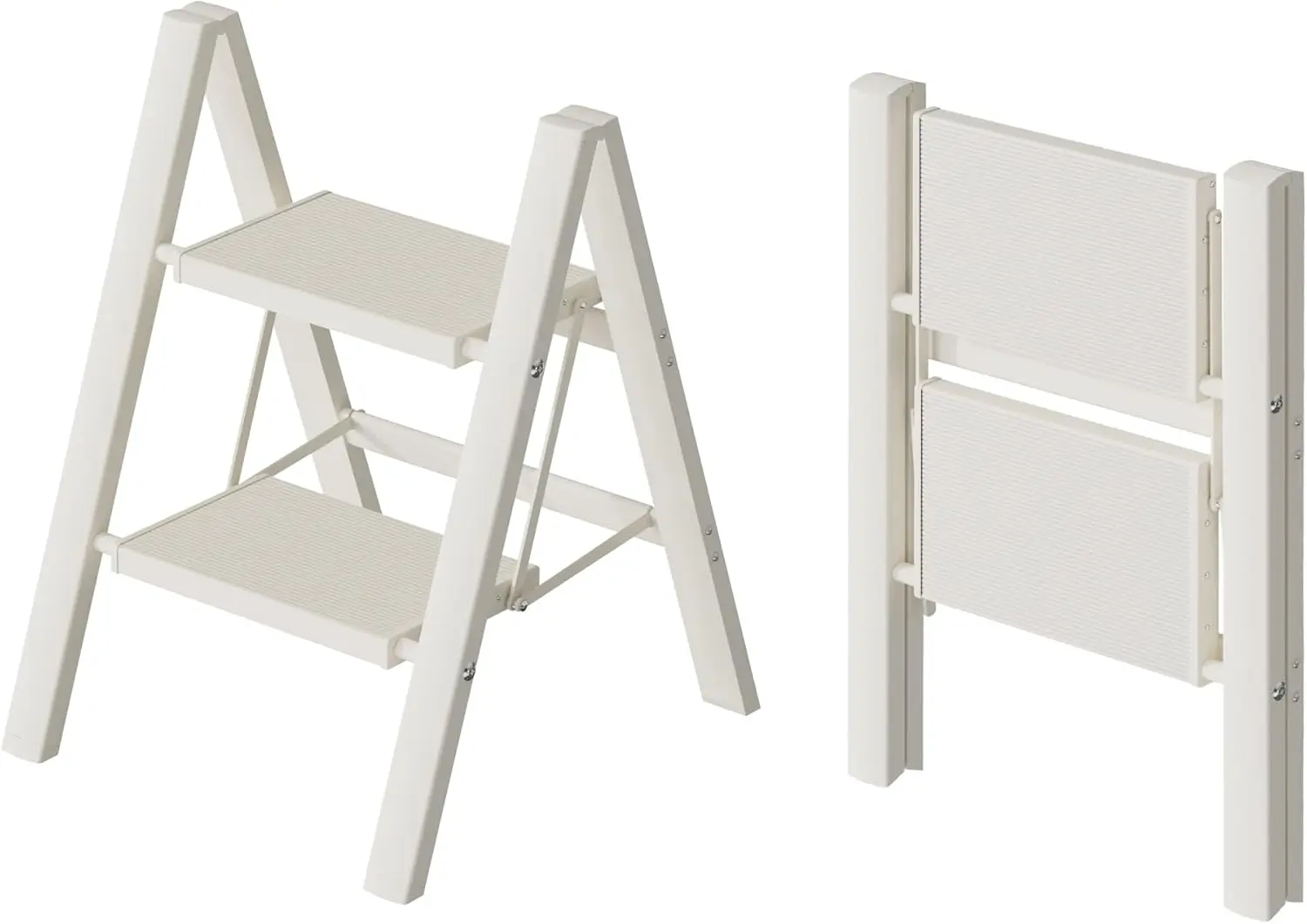 

2 Step Ladder, Lightweight Portable 2 Step Stool with Anti-Slip Wide Pedal, 330lbs Capacity Aluminum Ladder for Household