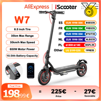 W7 8.5 inch Electric Scooter 650W Power 36V10.5Ah 25-37km 35km/h Speed Rear Disc Brake Dual Shock With App Electric Scooters