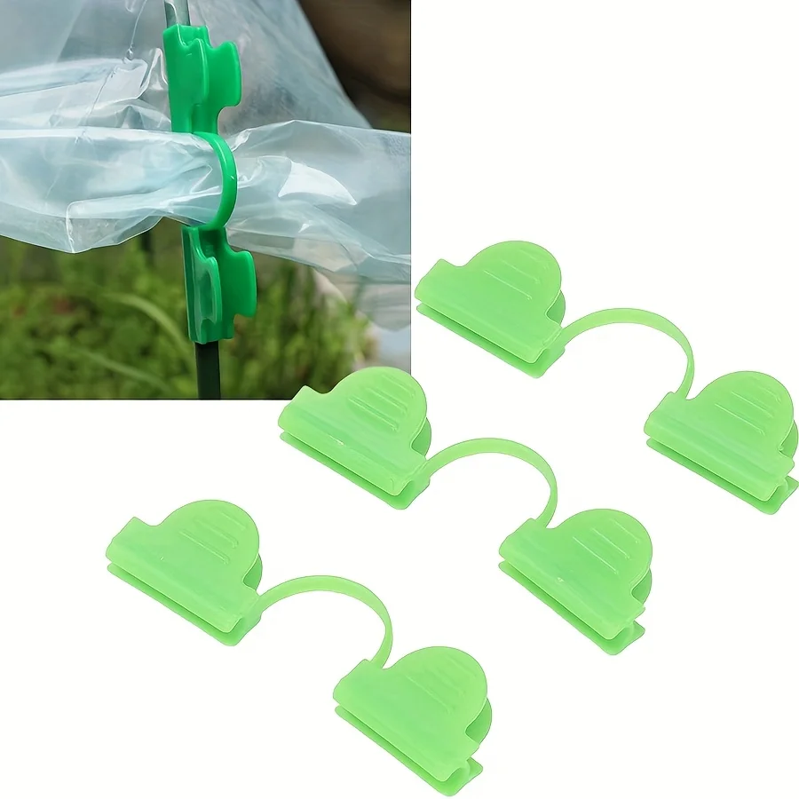 30pcs Plastic greenhouse clip, greenhouse film shadow net rod clip, greenhouse arch frame double head plastic clip heating