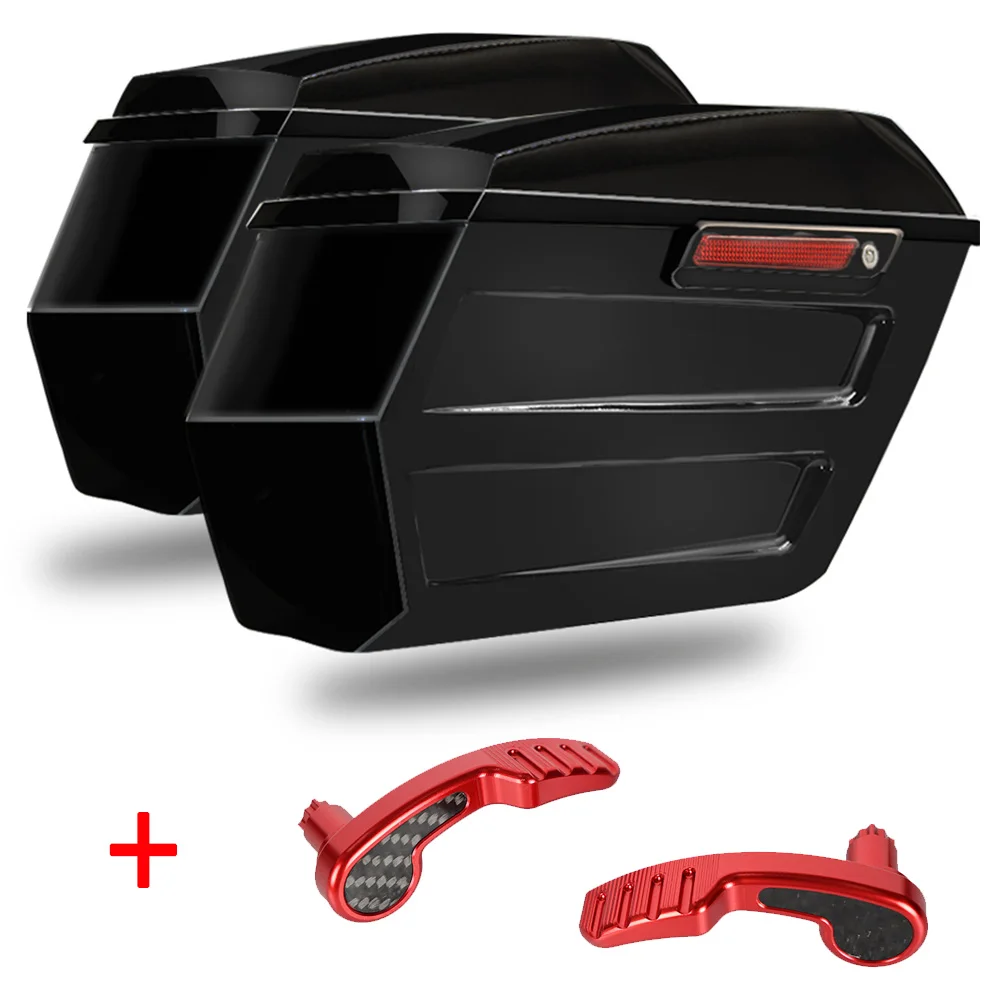 Motorcycle Parts Hard Chopped Performance Saddlebag Bags&Carbon Fiber Latch Kit For Harley Touring Road King RG SG 2014-2023